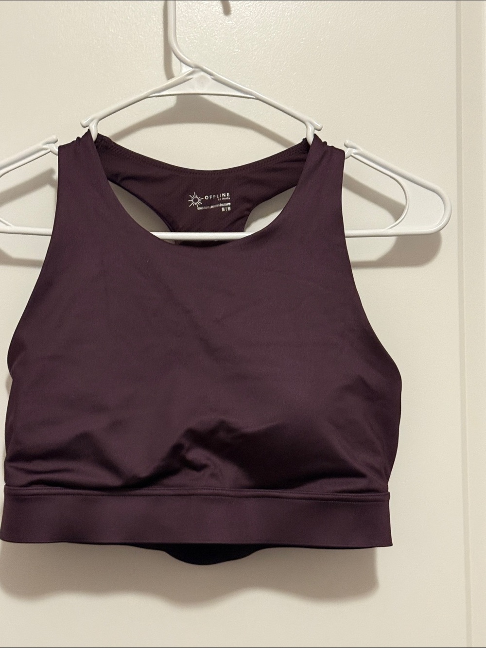 Aerie Offline Deep Plum High-Neck Sports Bra